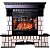 Каминокомплект InterFlame Экстер (махагон)+Panoramic 25 LED FX