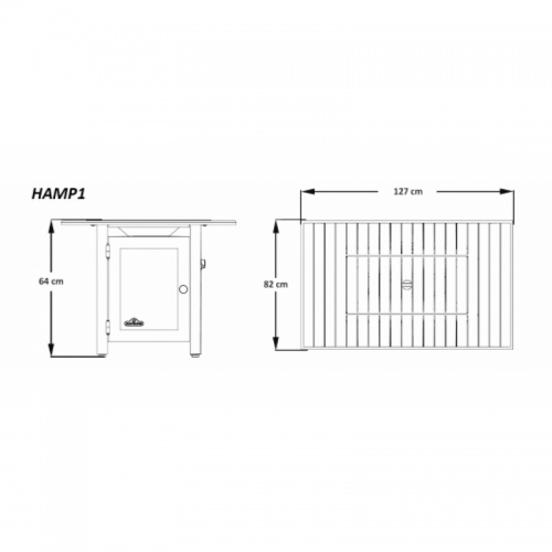 Стол-камин газовый Napoleon Hampton 127х82 см